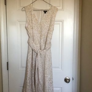Ann Taylor Petite Floral Tie Waist Midi Dress